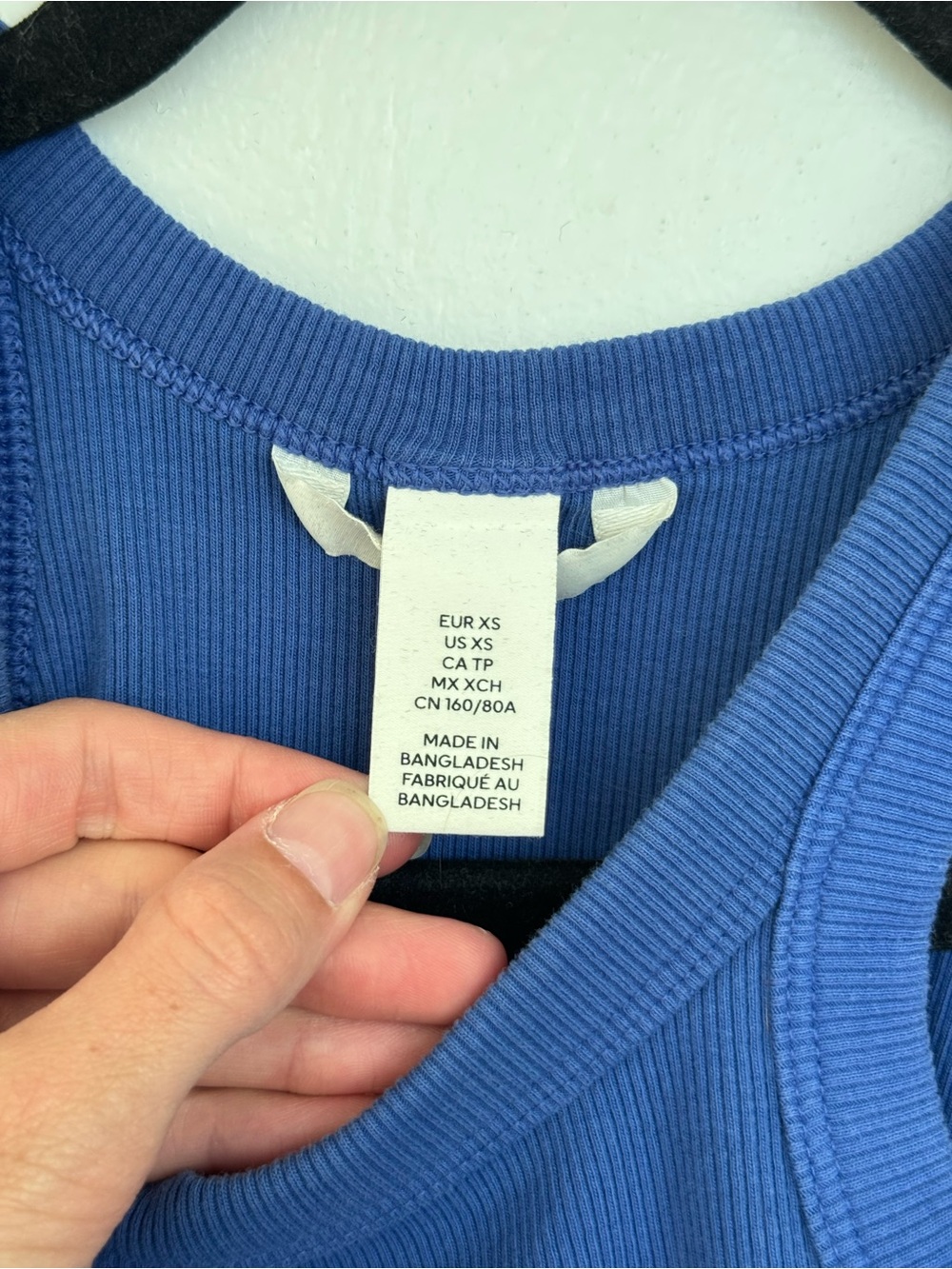 Blue Ribbed Racerback Tank Top - Picture 3 of 5